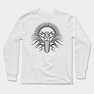 A Motorbike Coming From Sun (Black) Long Sleeve T-Shirt